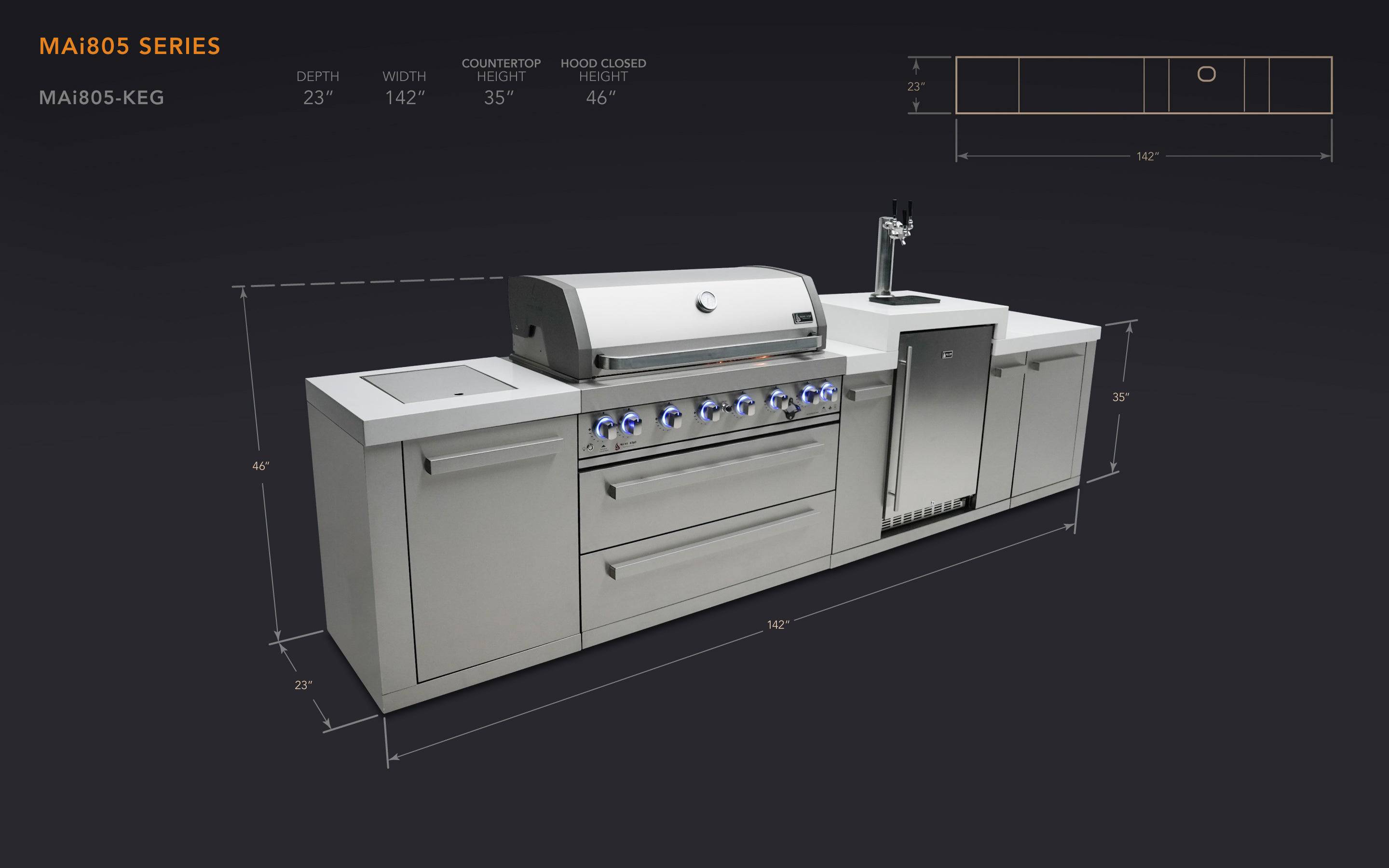 Mont Alpi 805 Island with a Kegerator - Wheatland Fireplace