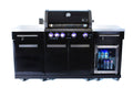 Mont Alpi 957 Black Stainless Steel Island with compact refrigerator - Wheatland Fireplace