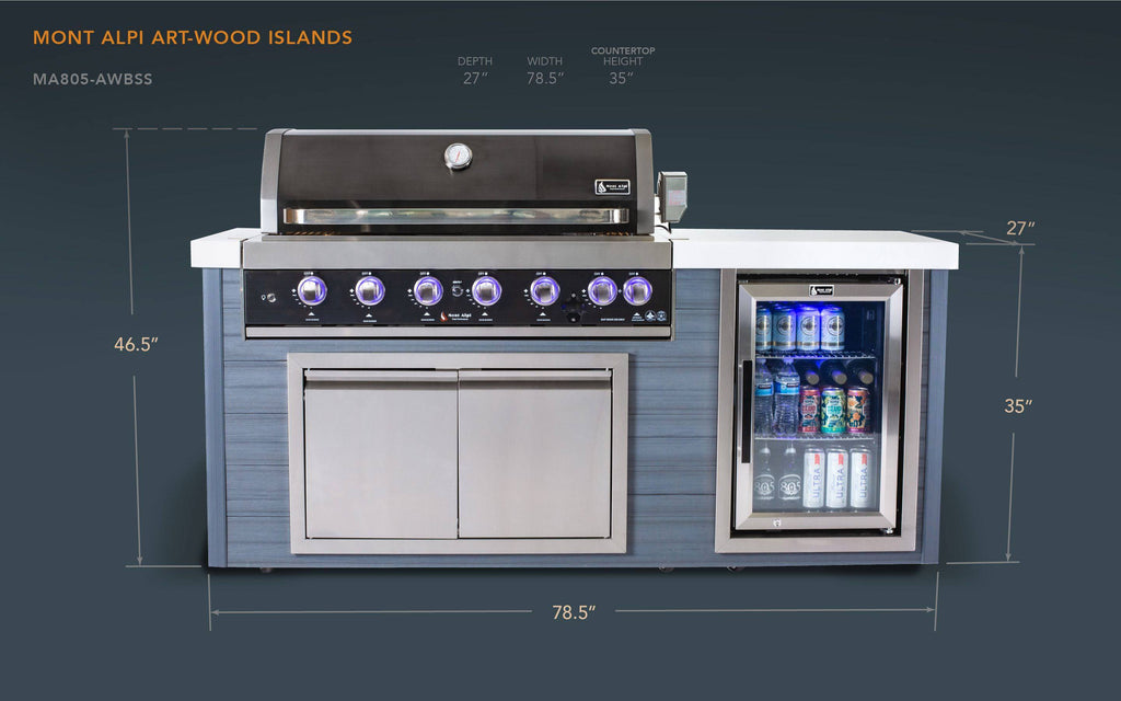 Mont Alpi Artwood Series 6-Burner Black Stainless Steel - Wheatland Fireplace