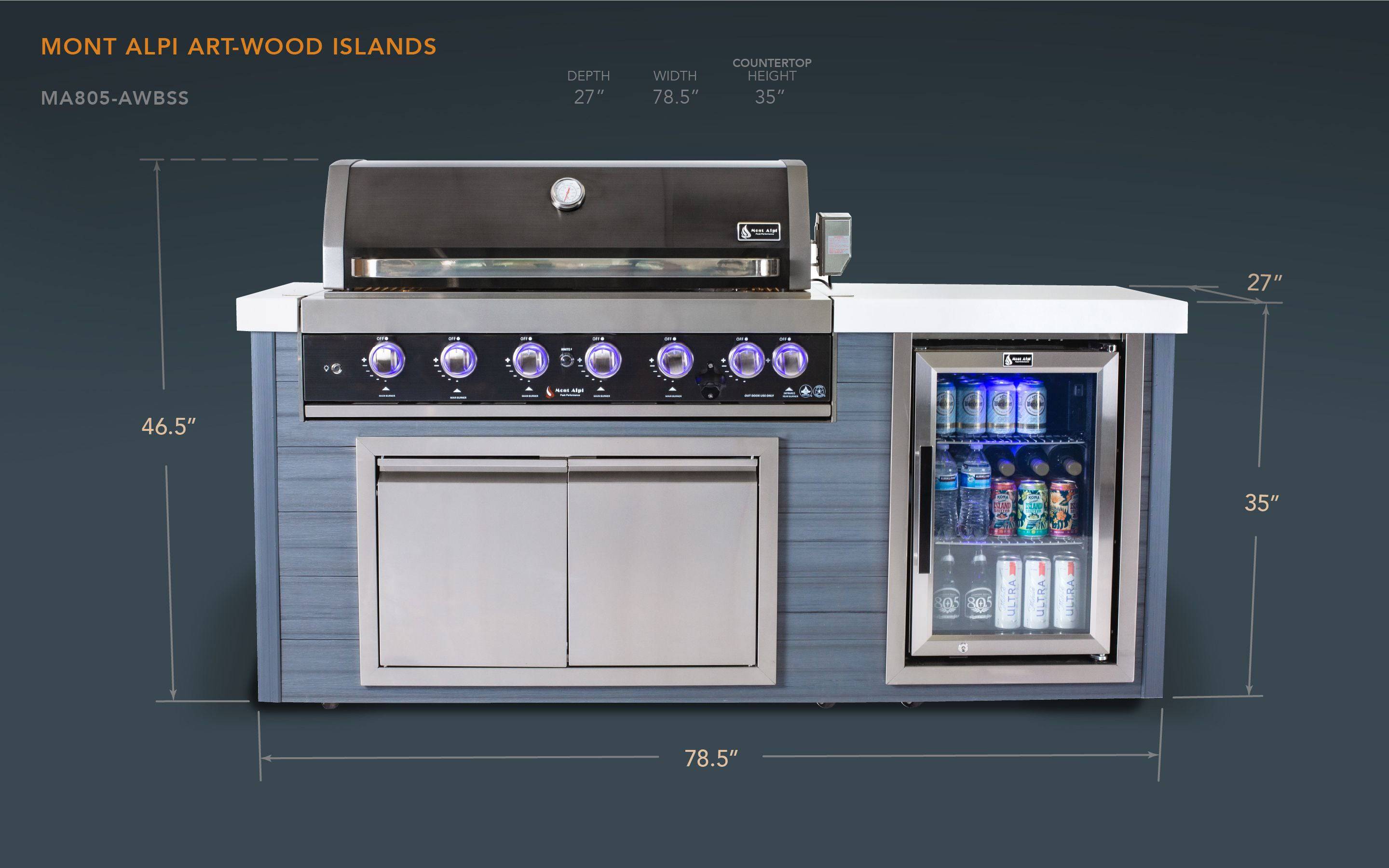 Mont Alpi Artwood Series 6-Burner Black Stainless Steel - Wheatland Fireplace