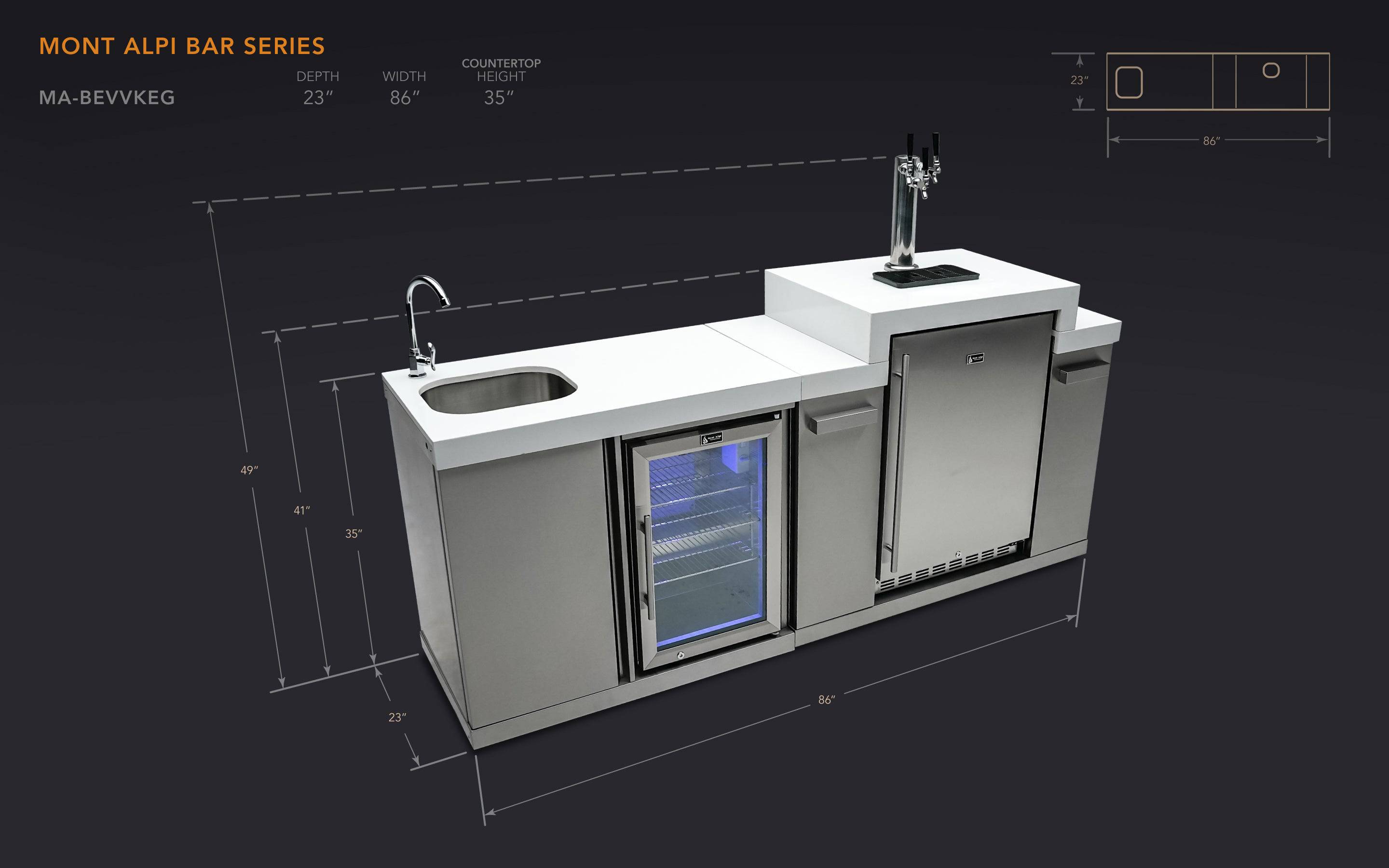 Mont Alpi Beverage Center and Kegerator - Wheatland Fireplace