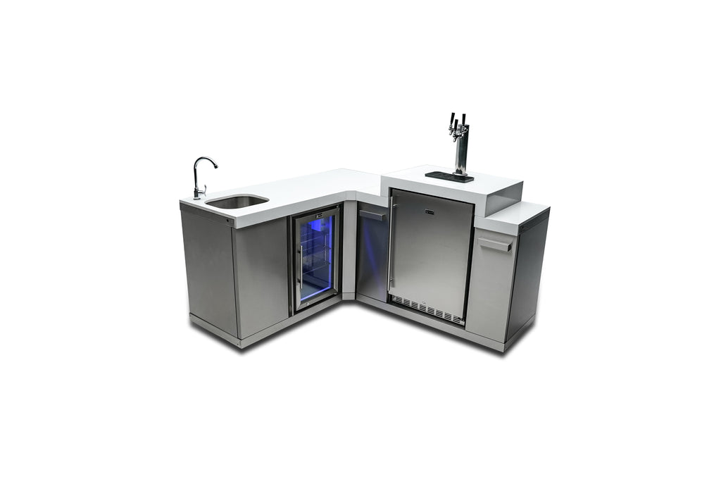 Mont Alpi Beverage Center with 90 Degree Corner and Kegerator - Wheatland Fireplace