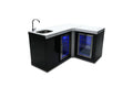 Mont Alpi Black Stainless Steel Beverage Center with 90 Degree Corner and fridge Cabinet - Wheatland Fireplace