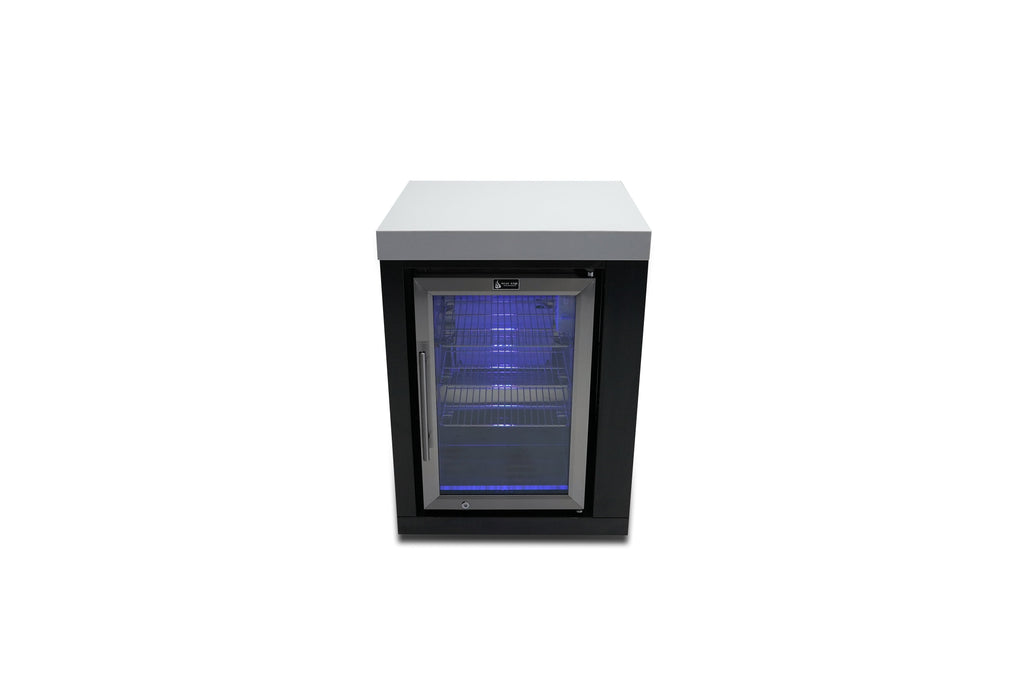 Mont Alpi Black Stainless Steel Fridge Cabinet Module - Wheatland Fireplace
