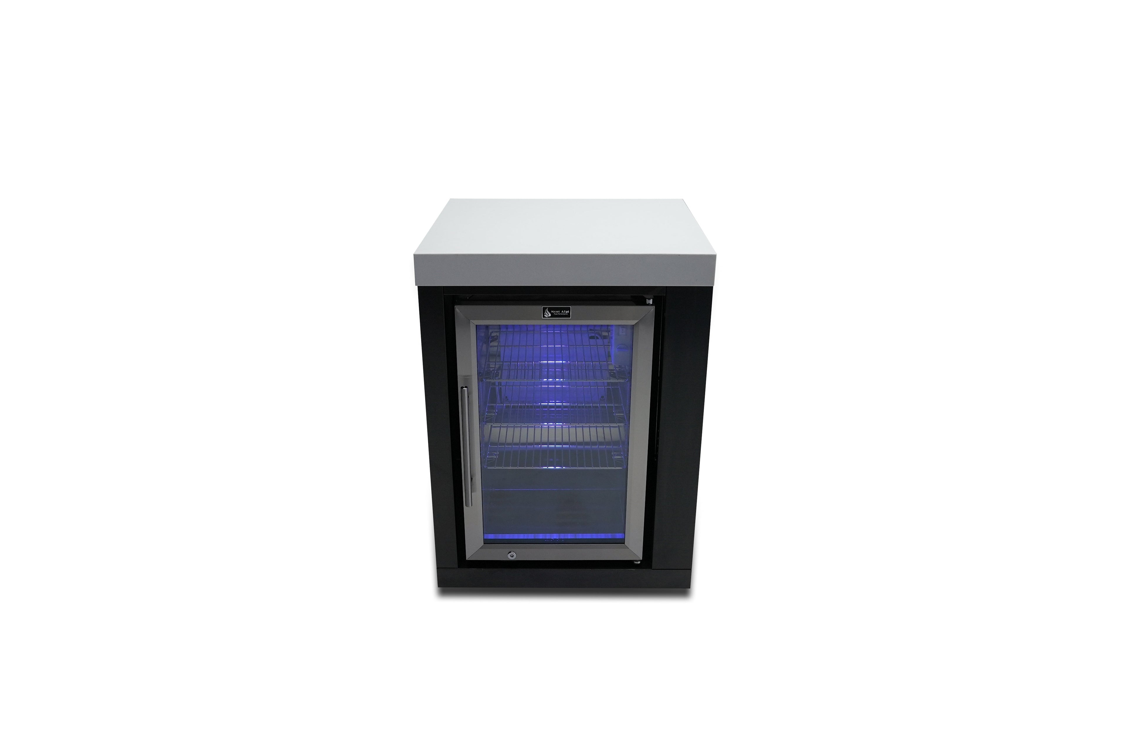 Mont Alpi Black Stainless Steel Fridge Cabinet Module - Wheatland Fireplace