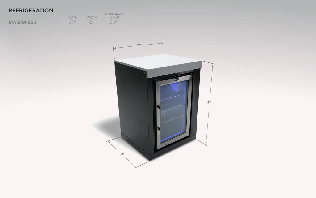 Mont Alpi Black Stainless Steel Fridge Cabinet Module - Wheatland Fireplace
