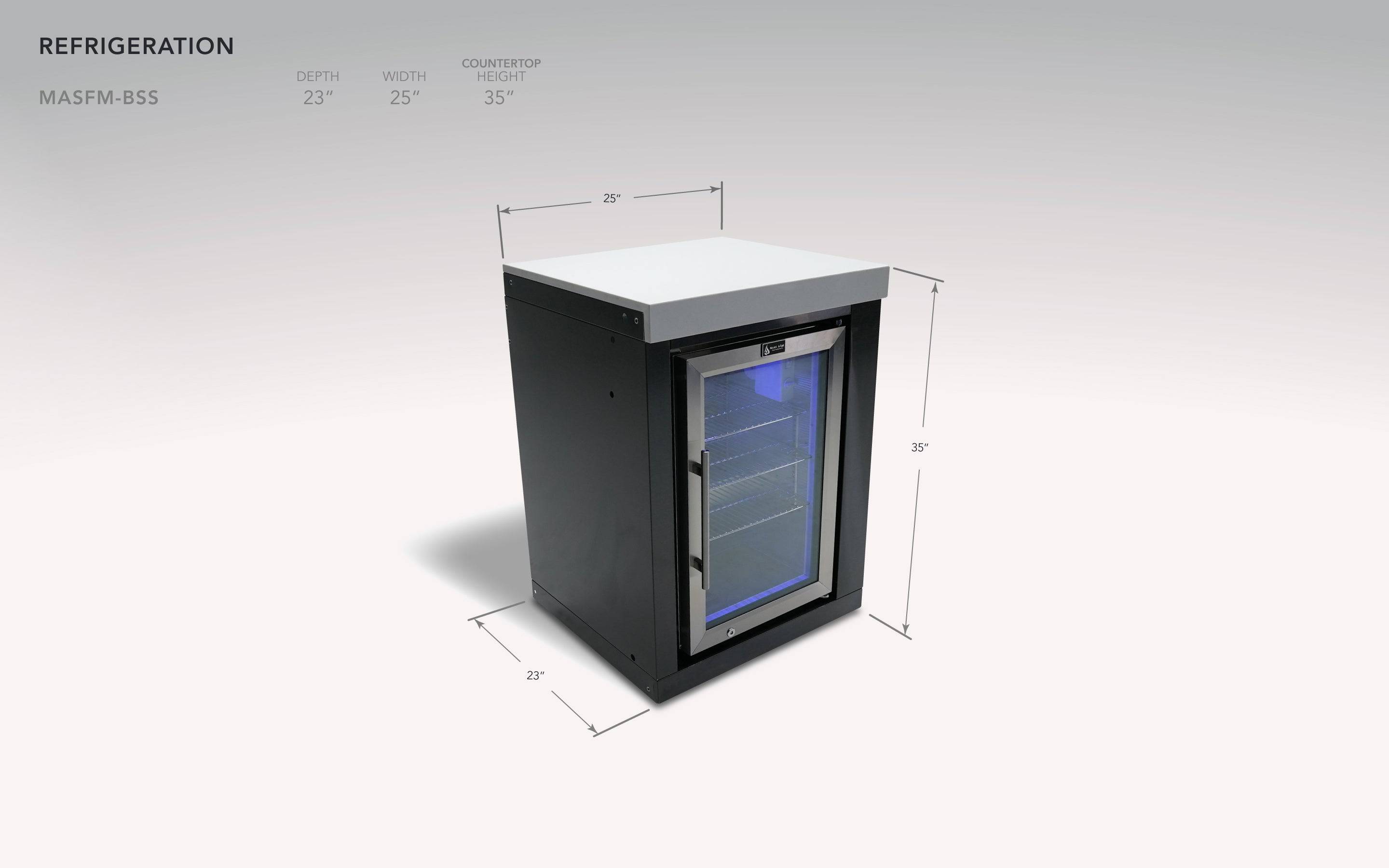 Mont Alpi Black Stainless Steel Fridge Cabinet Module - Wheatland Fireplace