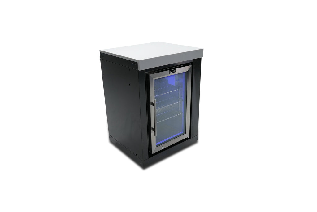 Mont Alpi Black Stainless Steel Fridge Cabinet Module - Wheatland Fireplace