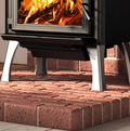 BRUSHED NICKEL CAST IRON STRAIGHT LEGS WITH ASH DRAWER - Wheatland Fireplace