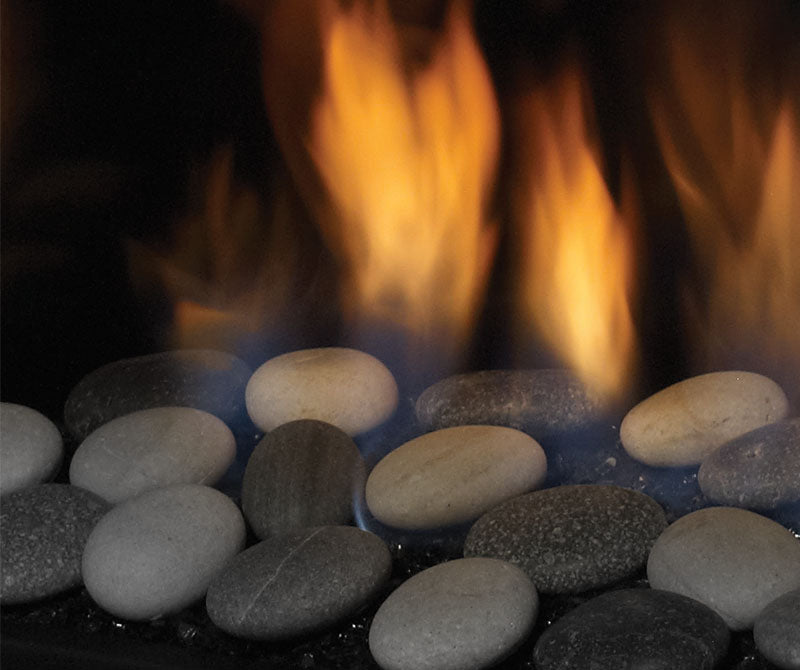 Slate Black & Gray Basalt Volcanic Stones - Wheatland Fireplace