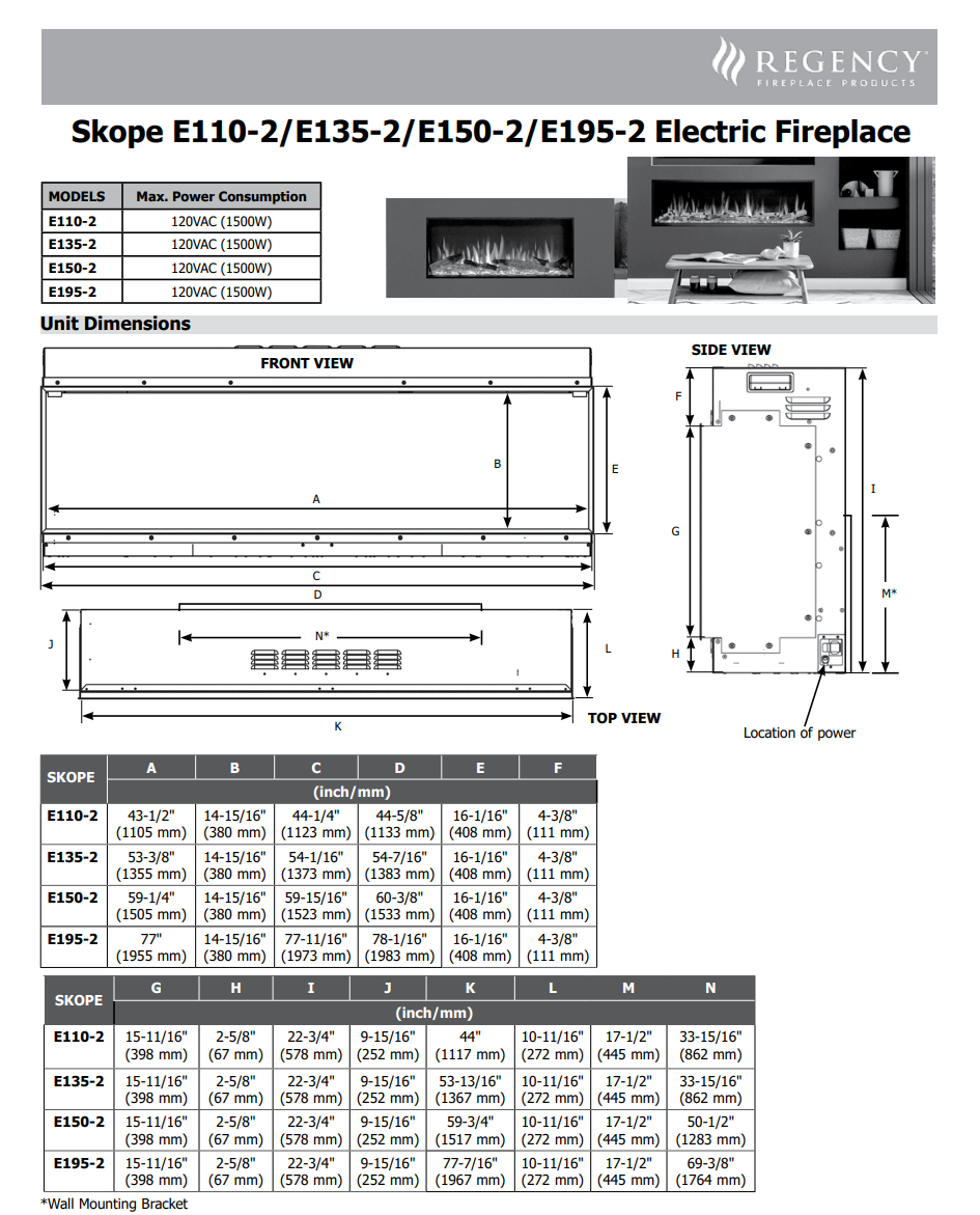 Regency Skope Modern Built-In Electric Fireplace - Wheatland Fireplace