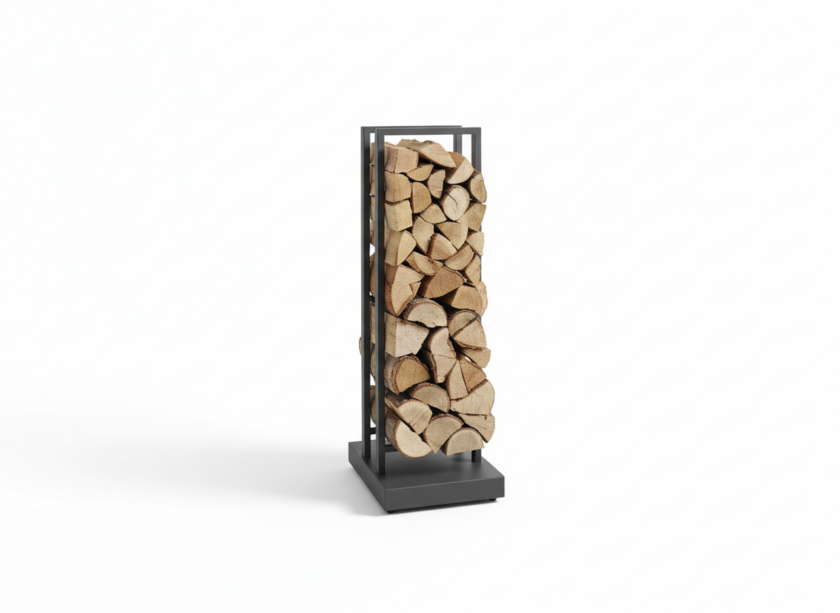 Stuv Mobile Log Rack With Drawer - Grey - Wheatland Fireplace