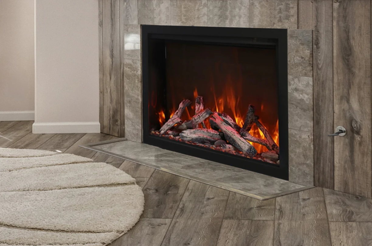 Traditional Lumina 44-Inch Built-In Indoor/Outdoor Smart Electric Firebox Insert - Wheatland Fireplace