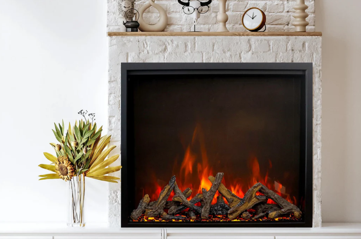 Traditional Lumina 48-Inch Built-In Indoor/Outdoor Smart Electric Firebox Insert - Wheatland Fireplace