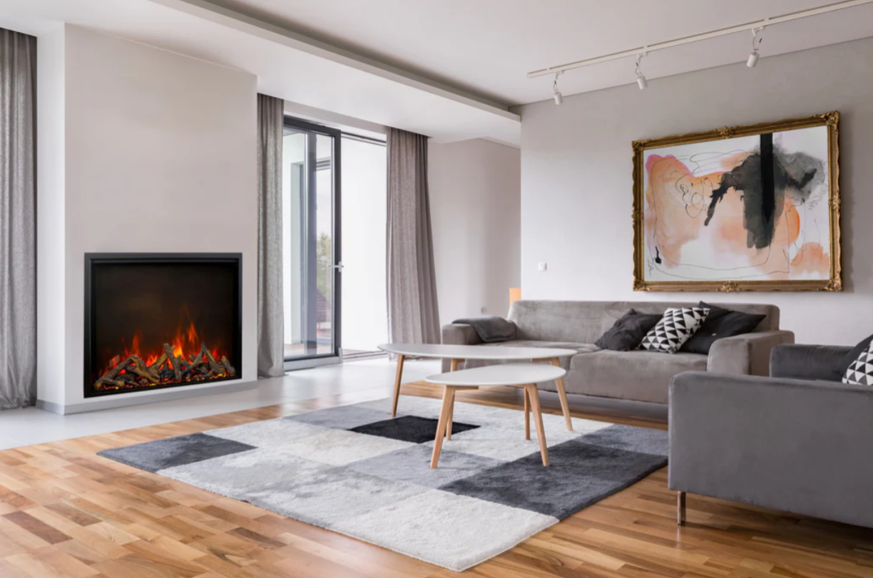 Traditional Lumina 48-Inch Built-In Indoor/Outdoor Smart Electric Firebox Insert - Wheatland Fireplace