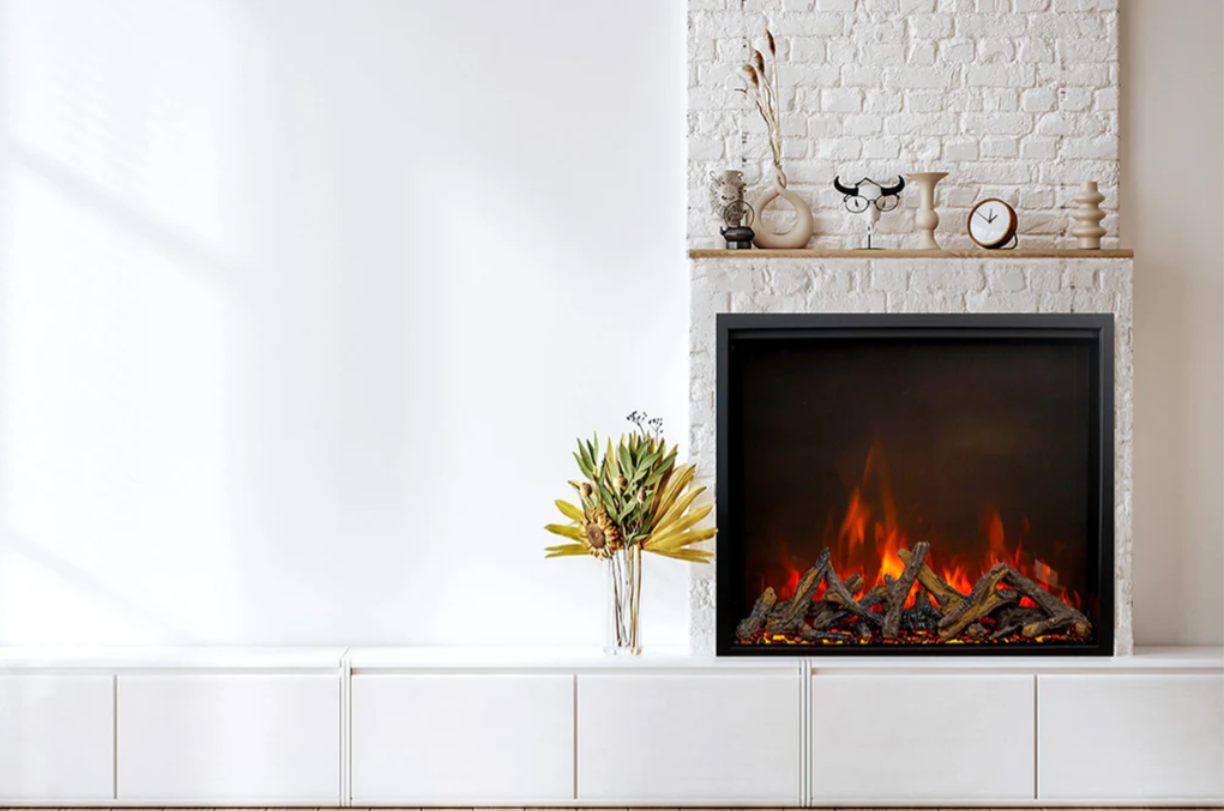 Traditional Lumina 48-Inch Built-In Indoor/Outdoor Smart Electric Firebox Insert - Wheatland Fireplace