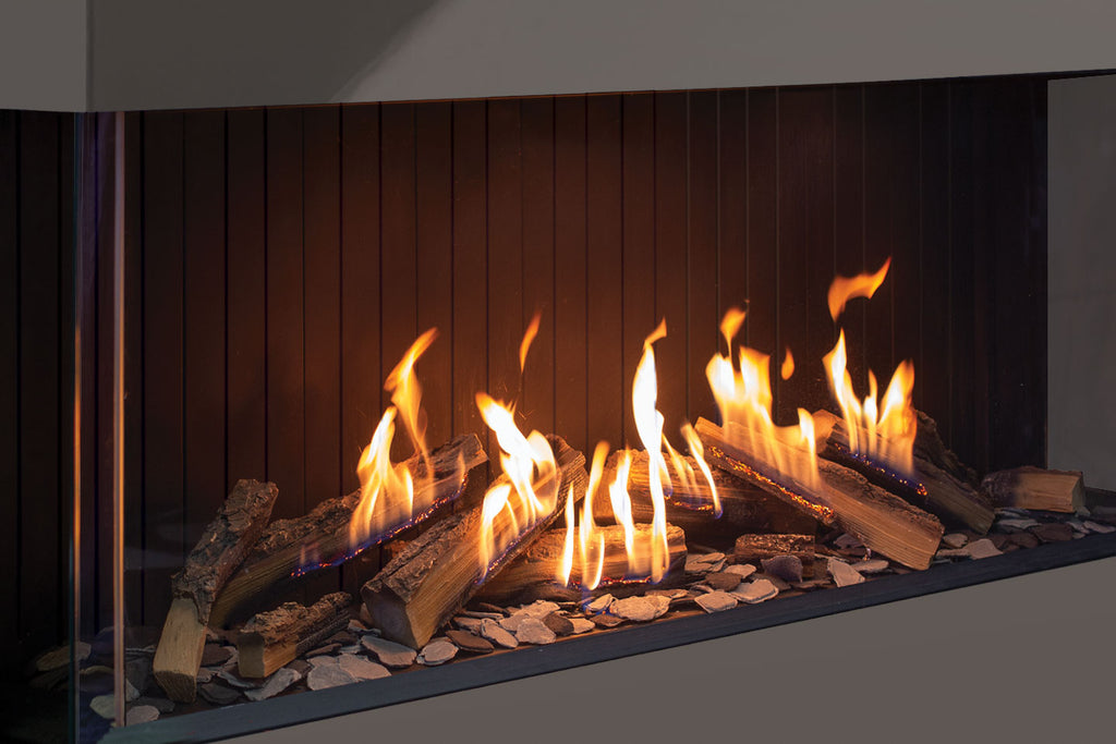 U70 Tall Ultra Urbana Gas Fireplace IPI NG w/Steel Fluted Liner (Fire-In-Log Separate) - Wheatland Fireplace