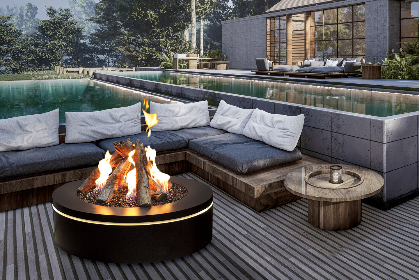 Urbana Halo 47 Gas Fire Pit - Wheatland Fireplace