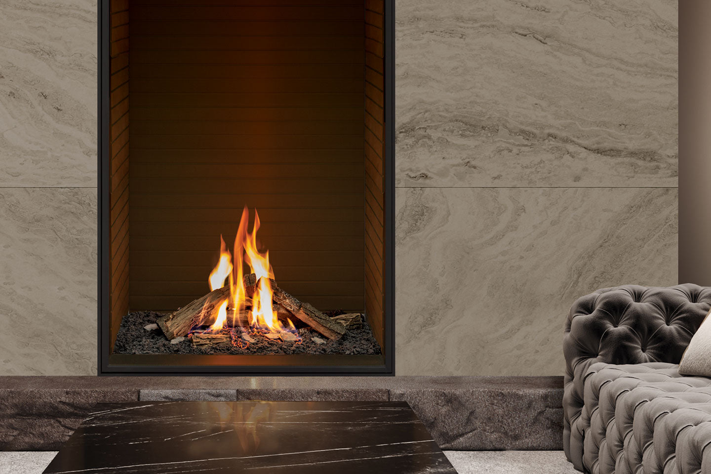 Urbana U33 Tall See-Through Gas Fireplace - Wheatland Fireplace
