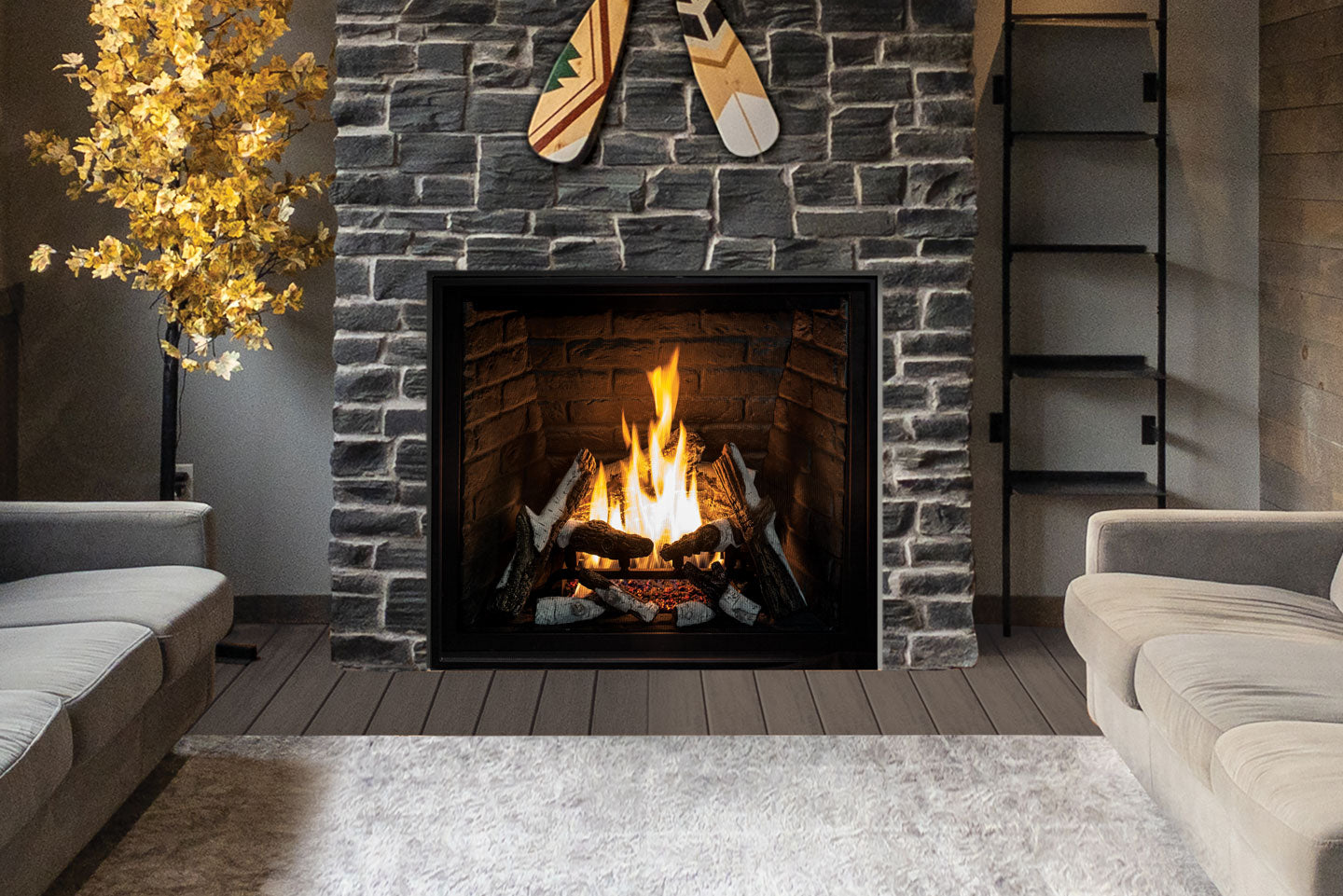 Urbana U37 Gas Fireplace — Glass Burner - Wheatland Fireplace