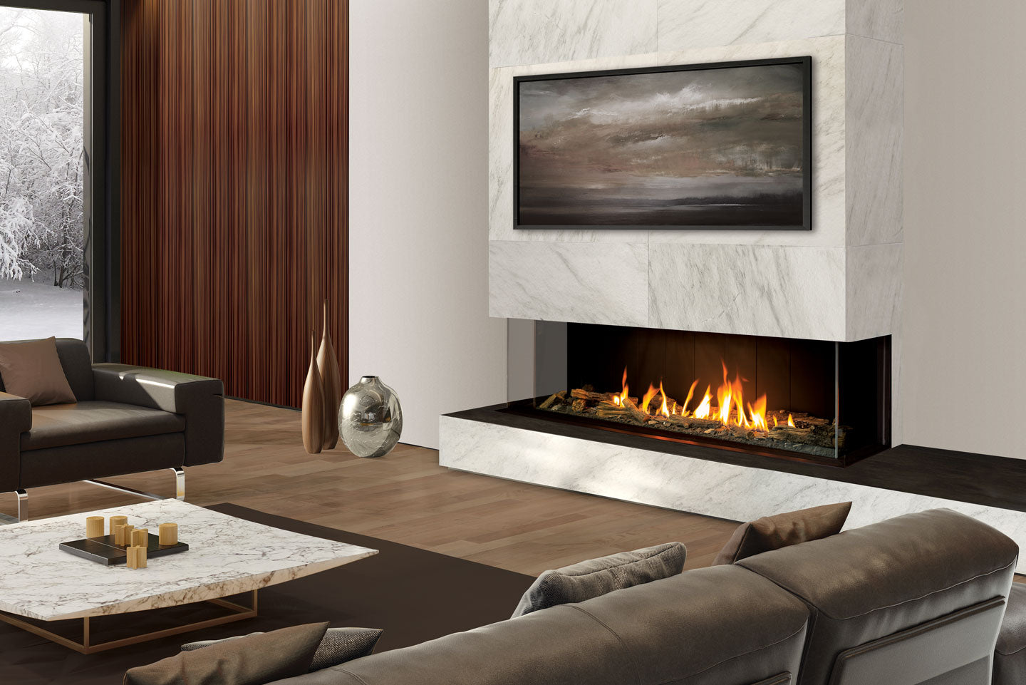 Urbana U70 Gas Fireplace — Colour LEDs - Wheatland Fireplace