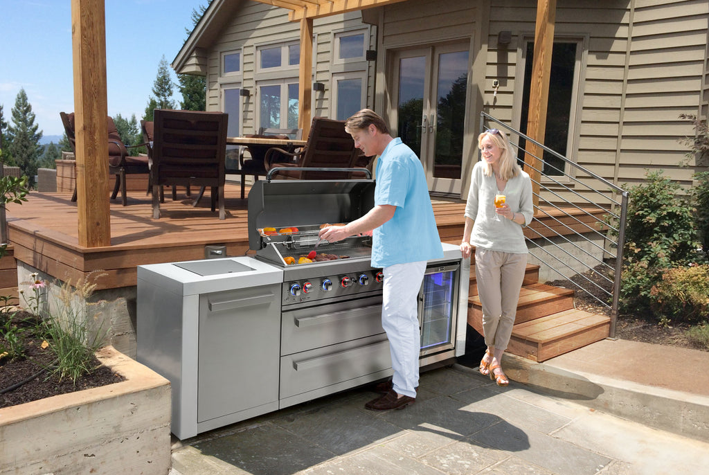 Mont Alpi 805 Deluxe Island with a Fridge Cabinet - Wheatland Fireplace