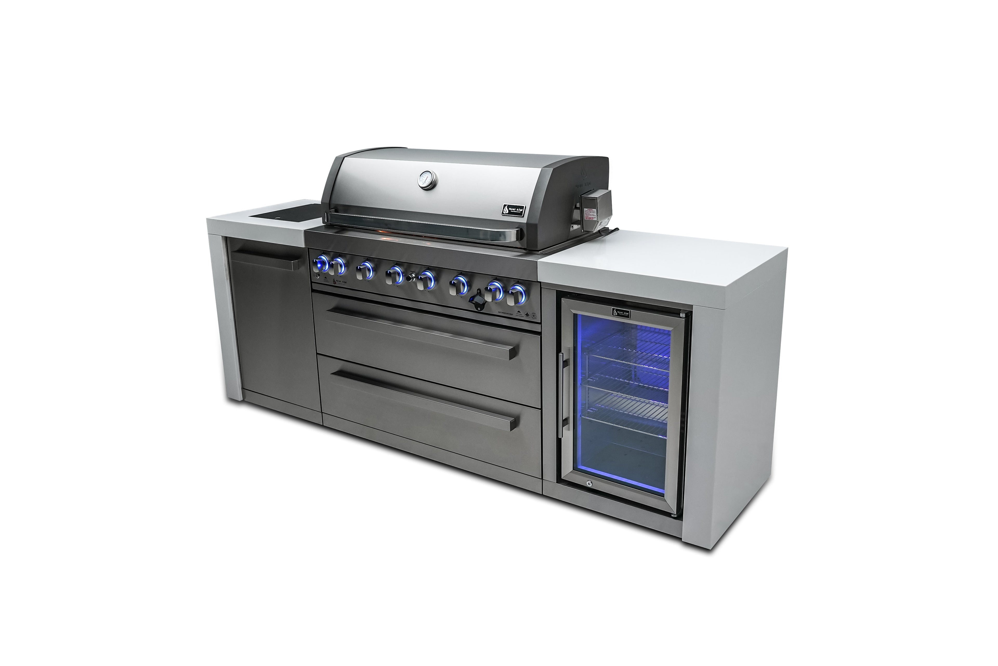 Mont Alpi 805 Deluxe Island with a Fridge Cabinet - Wheatland Fireplace