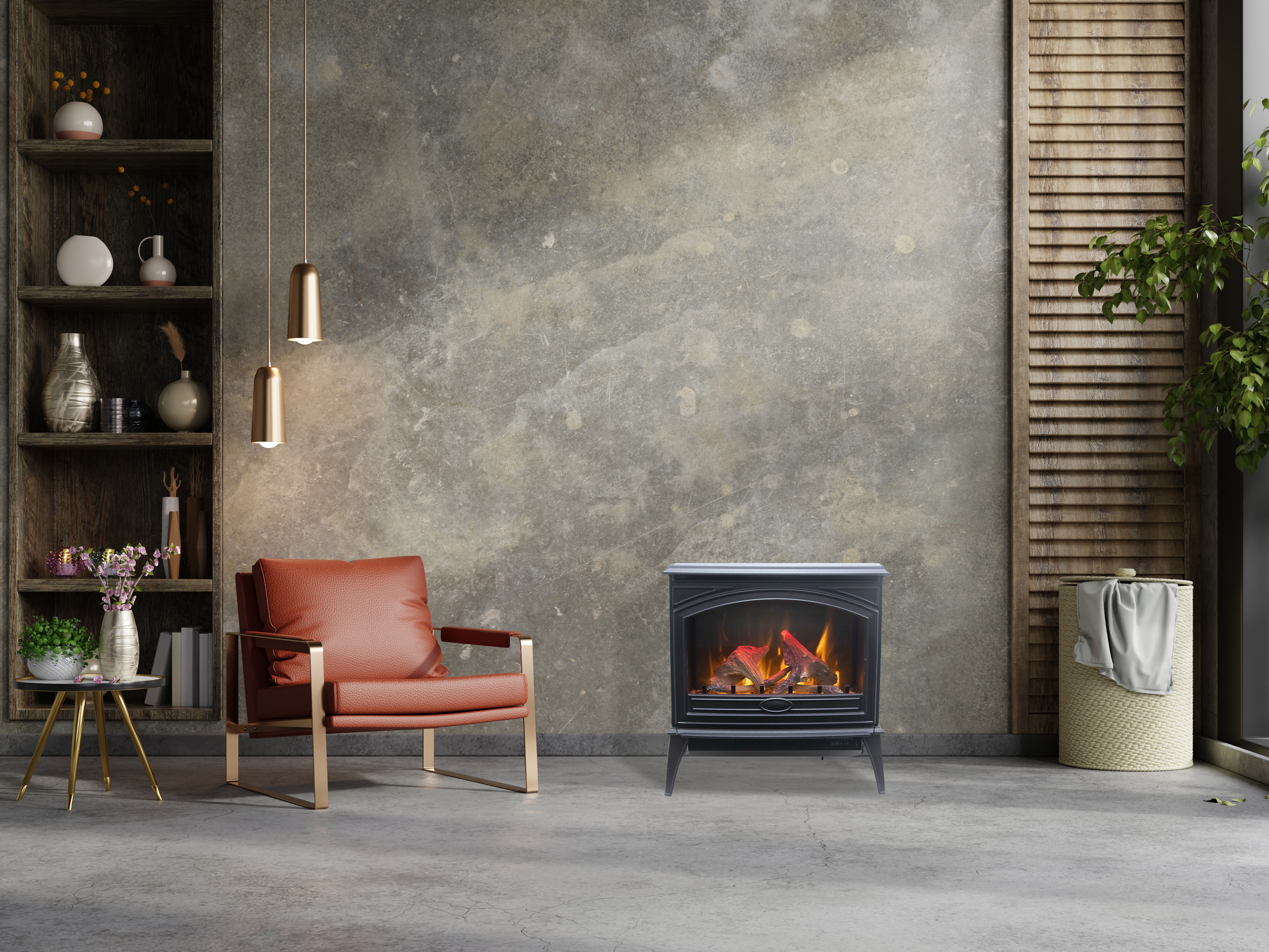Amantii Cast Iron Freestand Electric Fireplace - Wheatland Fireplace