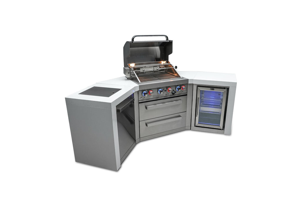 Mont Alpi 400 Deluxe Island with 45 Degree Corners and a Fridge Cabinet - Wheatland Fireplace
