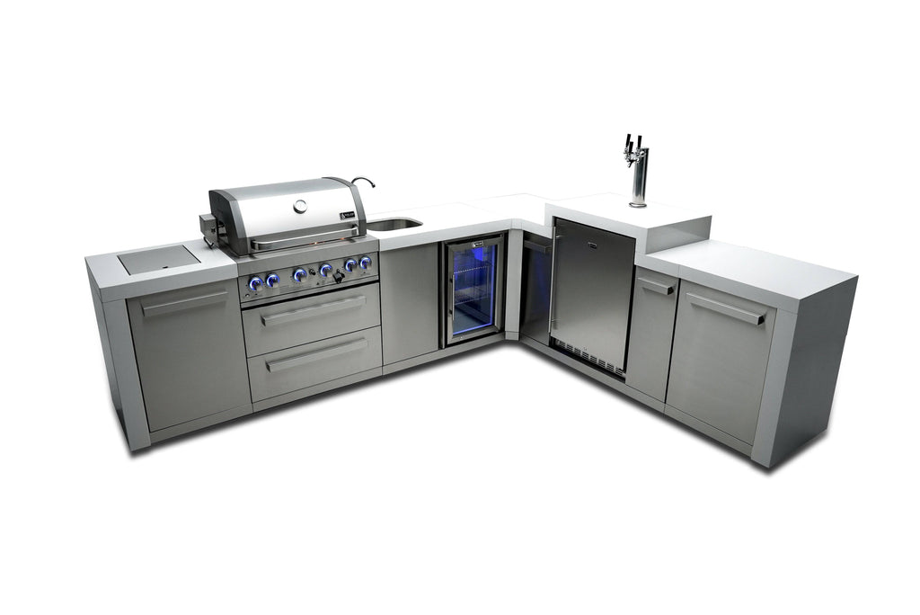 Mont Alpi 400 Deluxe Island with a 90 Degree Corner, Kegerator and Beverage Center - Wheatland Fireplace