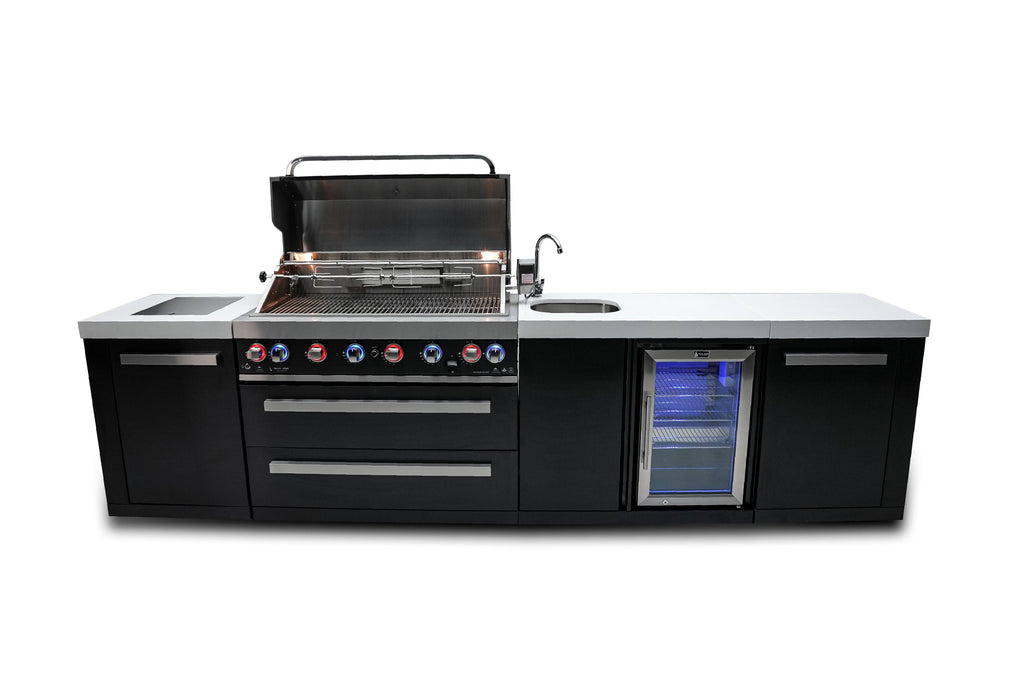 Mont Alpi 805 Black Stainless Steel Island with a Beverage center - Wheatland Fireplace