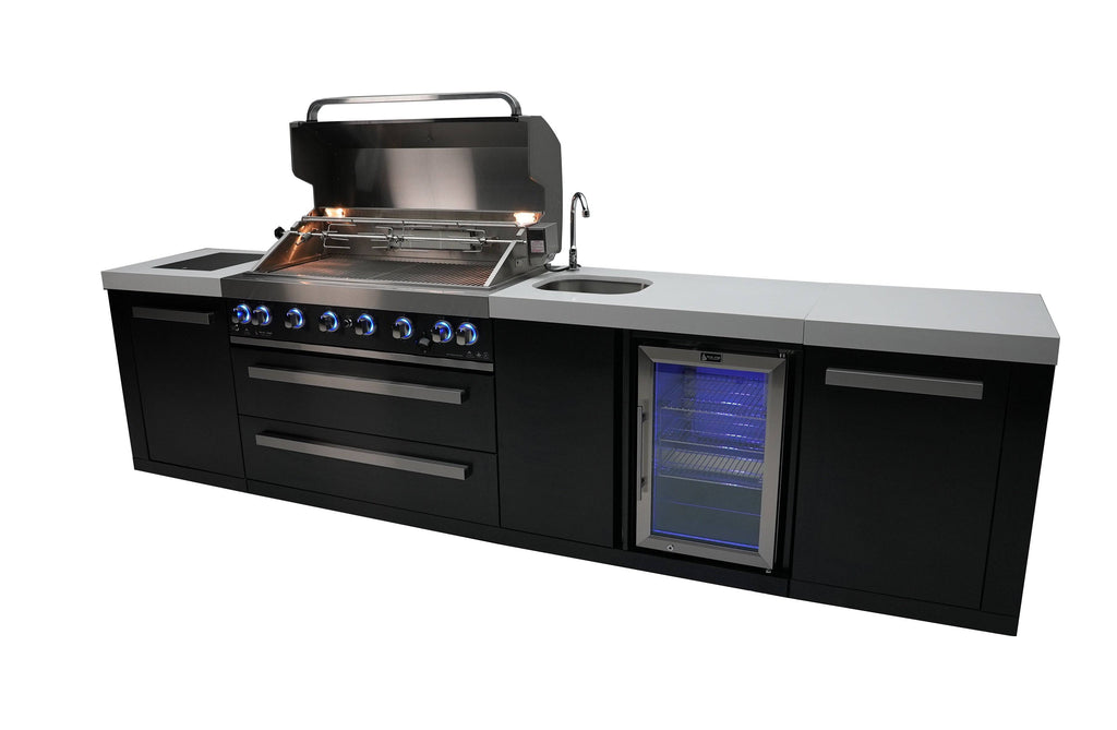 Mont Alpi 805 Black Stainless Steel Island with a Beverage center - Wheatland Fireplace