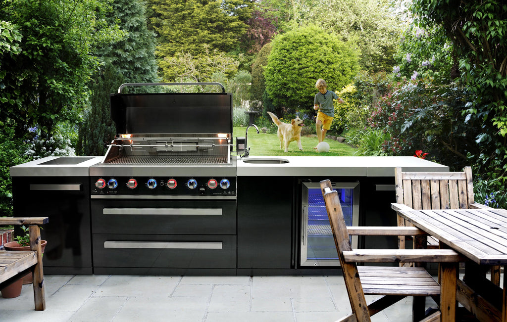 Mont Alpi 805 Black Stainless Steel Island with a Beverage center - Wheatland Fireplace
