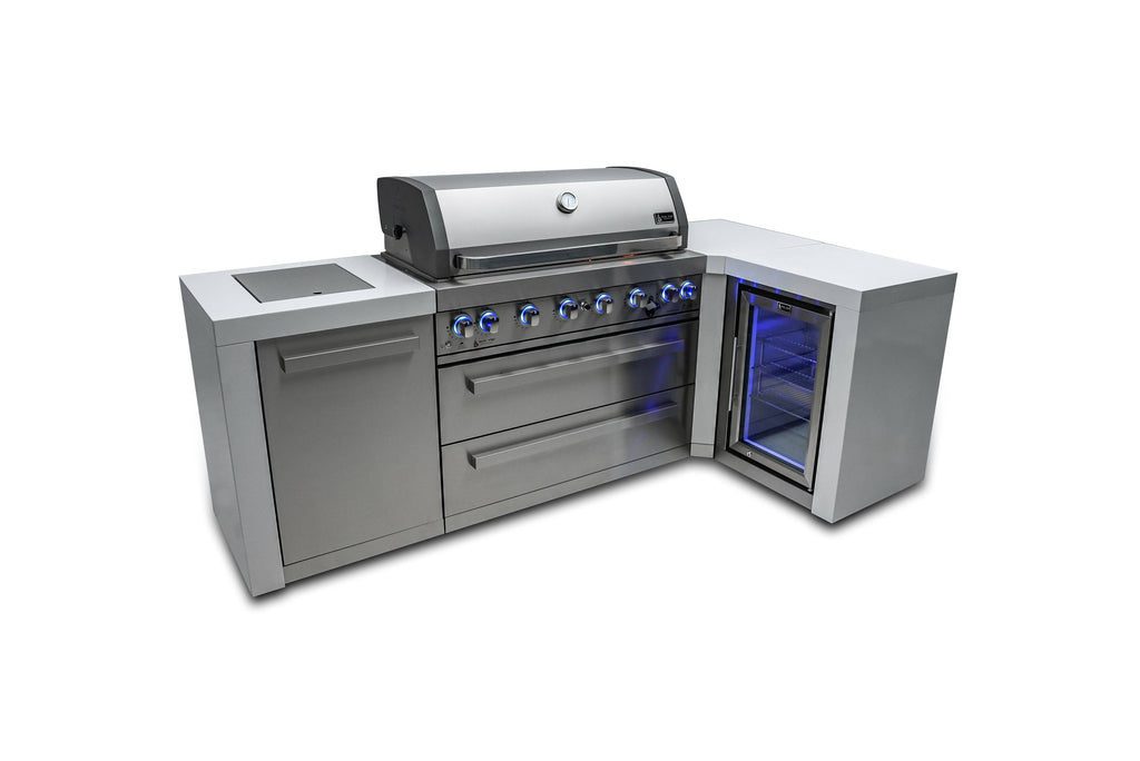 Mont Alpi 805 Deluxe Island with a 90 Degree Corner and a Fridge Cabinet - Wheatland Fireplace