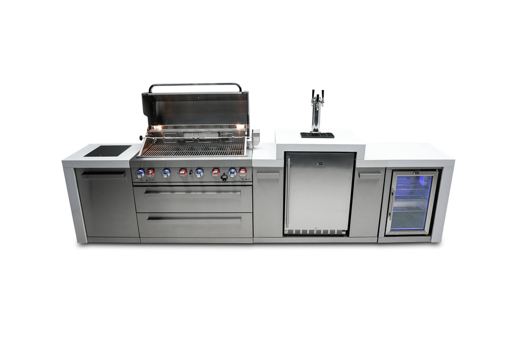 Mont Alpi 805 Deluxe Island with a Kegerator and  Fridge Cabinet - Wheatland Fireplace
