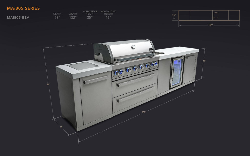 Mont Alpi 805 Island with a Beverage center - Wheatland Fireplace