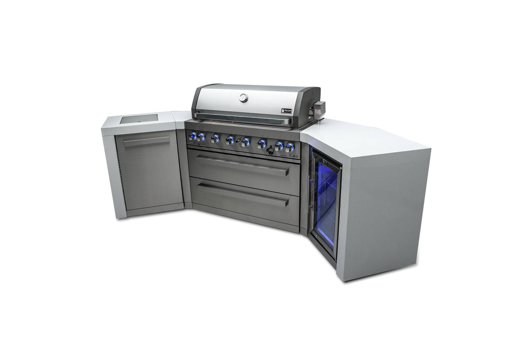 Mont Alpi 805 Deluxe Island with 45 Degree Corners and a Fridge Cabinet - Wheatland Fireplace
