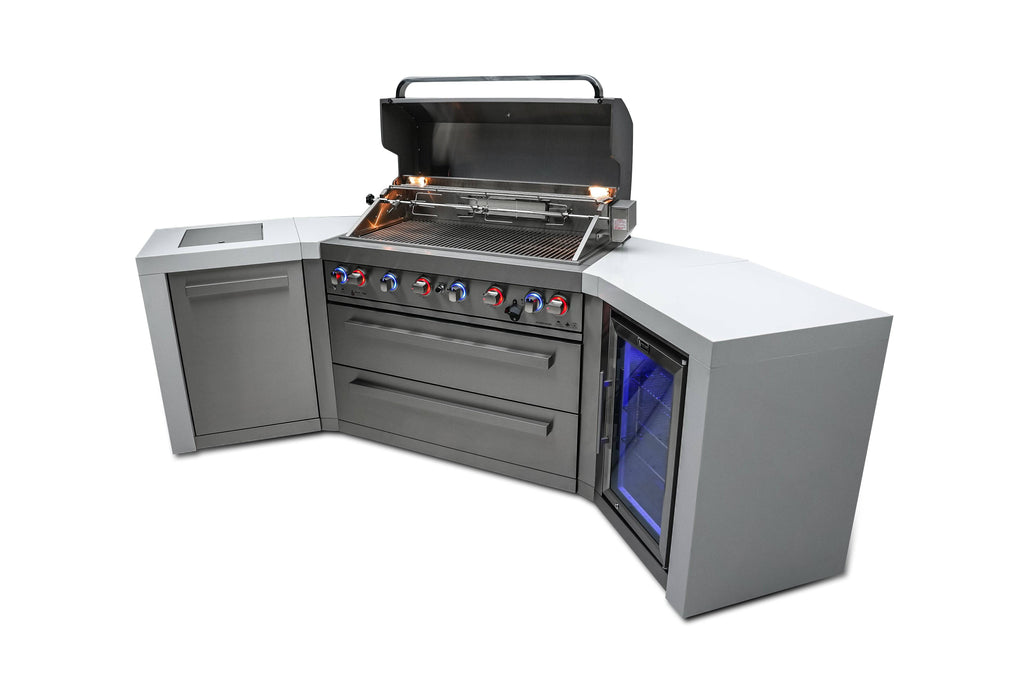 Mont Alpi 805 Deluxe Island with 45 Degree Corners and a Fridge Cabinet - Wheatland Fireplace