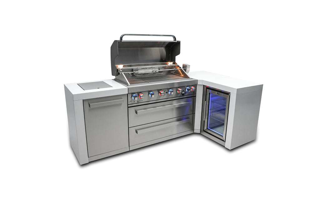 Mont Alpi 805 Deluxe Island with a 90 Degree Corner and a Fridge Cabinet - Wheatland Fireplace