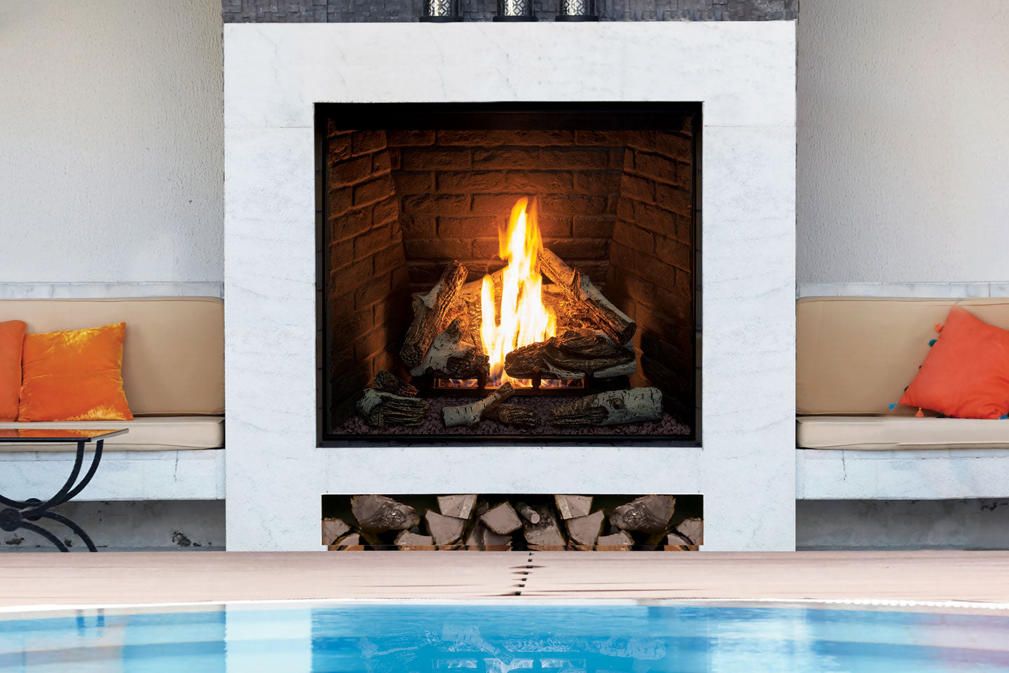 U44 Outdoor Gas Fireplace w/wall switch