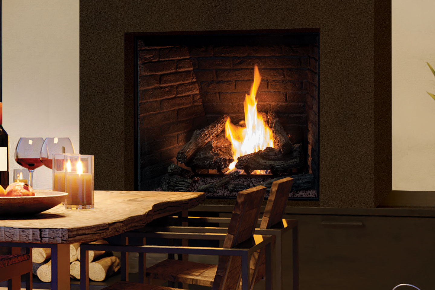 U44 Outdoor Gas Fireplace w/wall switch