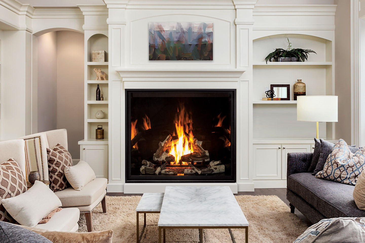 U55 Gas Fireplace IPI w/ Painted Liner & Remote